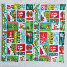 Load image into Gallery viewer, Print and red minky green face Christmas blankets