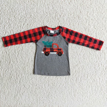 Load image into Gallery viewer, Plaid truck vinyl boy Christmas shirt