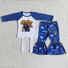 Load image into Gallery viewer, Wildcats print long sleeve bell bottom pants team set