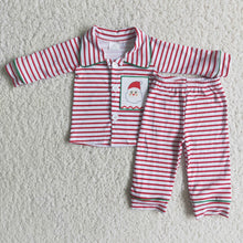 Load image into Gallery viewer, Santa applique pajamas boy Christmas sleep wear