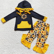 Load image into Gallery viewer, Sunflower screen print hoodie pocket pants winter clothing