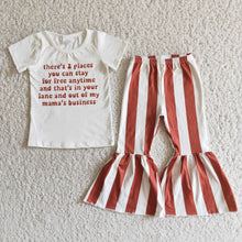 Load image into Gallery viewer, Mama's business shirt stripe pants girls boutique clothing