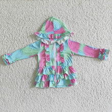 Load image into Gallery viewer, Girl Tie Dye Hoodie Cardigan
