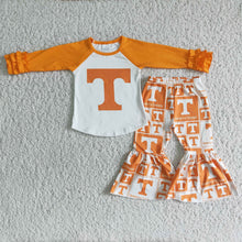 Load image into Gallery viewer, Long sleeve bell bottom pants girls team set