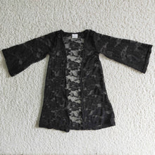 Load image into Gallery viewer, Black lace long sleeve girls cardigan