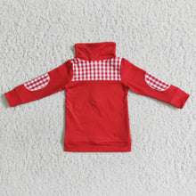 Load image into Gallery viewer, Red plaid long sleeve zipper mouse top boy pullover