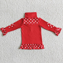 Load image into Gallery viewer, Red polka dots screen print zipper mouse girls pullover
