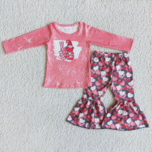 Load image into Gallery viewer, Love gnomies shirt heart print pants baby girls valenitne's clothing