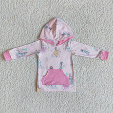 Load image into Gallery viewer, Pink princess long sleeve baby girls hoodie