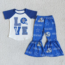 Load image into Gallery viewer, Love short sleeve bell bottom pants girls team clothing