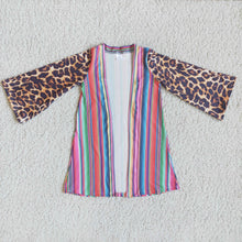 Load image into Gallery viewer, Girl Leopard Serape Striped Cardigan