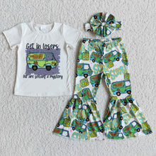 Load image into Gallery viewer, Get in losers we are solving a mystery shirt pants children girls clothing set