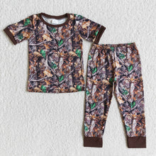 Load image into Gallery viewer, Short sleeve camo print boy spring pajamas