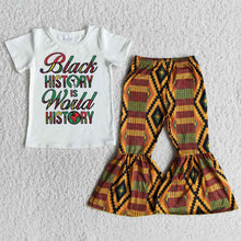 Load image into Gallery viewer, Black history is world history shirt bell bottom pants girls clothes