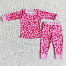 Load image into Gallery viewer, Pink leopard print baby girls valentine's day pajamas