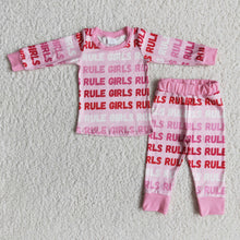 Load image into Gallery viewer, Rule girls baby boutique valentine's day pajamas