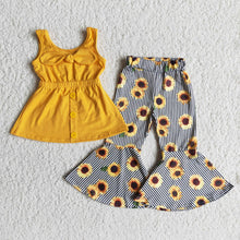 Load image into Gallery viewer, Girl Sleeveless Tunic Sunflowers Outfit