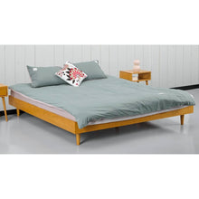 Load image into Gallery viewer, Queen size Mid-Century Modern Platform Bed Frame in Light Wood Finish