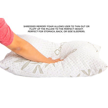 Load image into Gallery viewer, Queen size Hypoallergenic Shredded Memory Foam Pillow - Made in USA