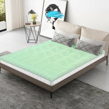 Load image into Gallery viewer, Queen size 3-inch Thick Green Ergonomic Breathable Air Foam Mattress Topper
