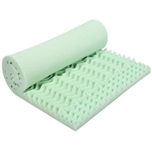 Load image into Gallery viewer, Queen size 3-inch Thick Green Ergonomic Breathable Air Foam Mattress Topper