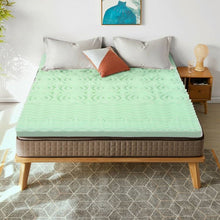 Load image into Gallery viewer, Queen size 3-inch Thick Green Ergonomic Breathable Air Foam Mattress Topper