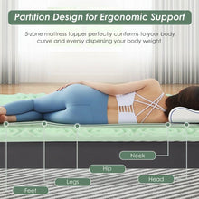 Load image into Gallery viewer, Queen size 3-inch Thick Green Ergonomic Breathable Air Foam Mattress Topper