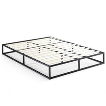 Load image into Gallery viewer, Queen size 10-inch Low Profile Modern Metal Wood Slat Platform Bed Frame