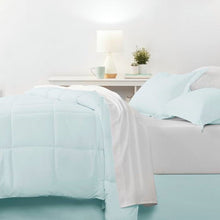 Load image into Gallery viewer, Queen Microfiber 6-Piece Reversible Bed-in-a-Bag Comforter Set in Aqua Blue