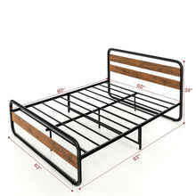 Load image into Gallery viewer, Queen Industrial Wood and Metal Tube Platform Bed with Headboard and Footboard