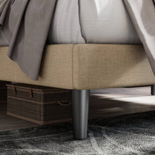 Load image into Gallery viewer, Queen Adjustable Height Platform Bed Frame with Beige Upholstered Headboard