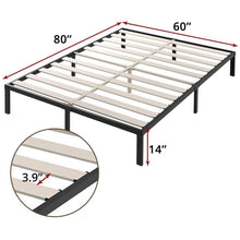 Load image into Gallery viewer, Queen Heavy Duty Metal Platform Bed Frame with Wood Slats 3,500 lbs Weight Limit