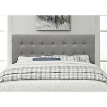 Load image into Gallery viewer, Queen Modern Classic Style Button-Tufted Headboard in Grey Upholstered Fabric