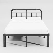 Load image into Gallery viewer, Queen Size Heavy Duty Black Metal Platform Bed Frame with Headboard