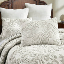 Load image into Gallery viewer, Queen Size 100-Percent Cotton Chenille 3-Piece Coverlet Bedspread Set in Ivory