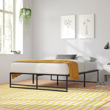 Load image into Gallery viewer, Queen Size Black Metal Platform Bed Frame with Under-Bed Storage Space