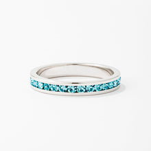 Load image into Gallery viewer, Tessa Aqua Crystal Eternity Band