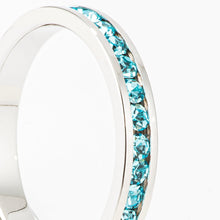 Load image into Gallery viewer, Tessa Aqua Crystal Eternity Band