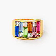 Load image into Gallery viewer, Glinda 9ct Multicolor CZ 14k Gold Ring