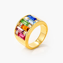 Load image into Gallery viewer, Glinda 9ct Multicolor CZ 14k Gold Ring