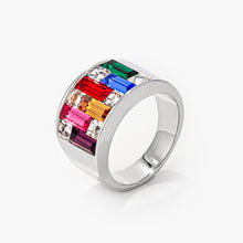 Load image into Gallery viewer, Glinda 9ct Multicolor CZ White Gold Rhodium Fashion Ring