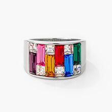 Load image into Gallery viewer, Glinda 9ct Multicolor CZ White Gold Rhodium Fashion Ring