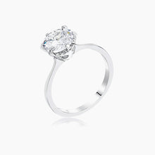 Load image into Gallery viewer, 2Ct Rhodium Round Cut Scallop Solitaire Engagement Ring