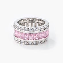 Load image into Gallery viewer, Avril 8.8ct Pink CZ White Gold Rhodium Eternity Band