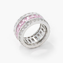 Load image into Gallery viewer, Avril 8.8ct Pink CZ White Gold Rhodium Eternity Band