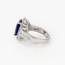 Load image into Gallery viewer, Diana 8ct Sapphire CZ White Gold Rhodium Ring