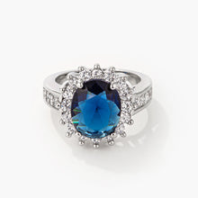 Load image into Gallery viewer, Diana 8ct Sapphire CZ White Gold Rhodium Ring
