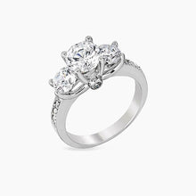 Load image into Gallery viewer, Luna 2.5ct CZ White Gold Rhodium Three Stone Ring