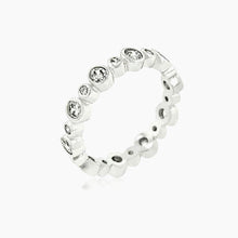 Load image into Gallery viewer, Alternating Bezel Linked Cubic Zirconia Eternity Band
