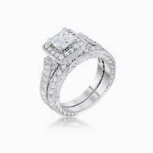 Load image into Gallery viewer, Marilyn 3.9ct CZ White Gold Rhodium Ring Set